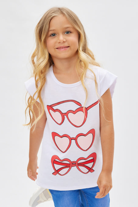 Camiseta niña gafas