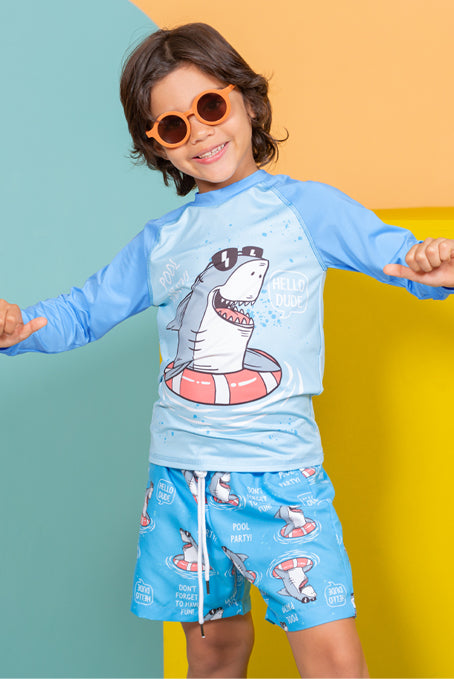 Camibuzo de baño niño tiburones